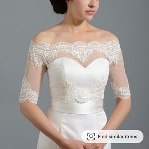 Tulip bridal off-shoulder wedding bolero small
